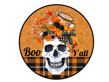 Load image into Gallery viewer, Skeleton Halloween Sign, Wreath Attachment, Halloween Wreath Sign