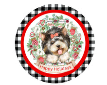 Load image into Gallery viewer, Dog Christmas Sign, Happy Holidays Sign, Christmas Wreath Attachment