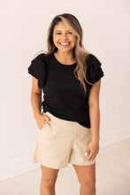 Load image into Gallery viewer, Flutter Sleeve Top in Black