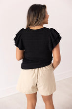 Load image into Gallery viewer, Flutter Sleeve Top in Black