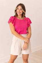 Load image into Gallery viewer, Flutter Sleeve Top in Hot Pink