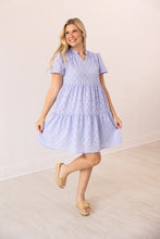 Load image into Gallery viewer, V-Neck Checkered Dress, Purple