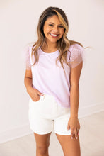 Load image into Gallery viewer, Tulle Sleeve Top, Lavender