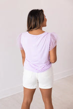Load image into Gallery viewer, Tulle Sleeve Top, Lavender