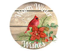 Load image into Gallery viewer, Christmas Sign, Christmas Wreath Attachment, Red Cardinal Sign