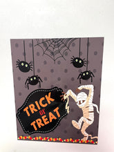 Load image into Gallery viewer, Halloween Metal Wreath Sign, Mummy Decoration, Halloween Mummy Decor, 8x10 Wreath Sign