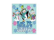 Load image into Gallery viewer, Winter Metal Sign, Let it snow Penguin Wreath Sign