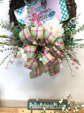 Load image into Gallery viewer, Spring grapevine wreath | Easter flower door hanger | Easter bunny home decoration | twig flower wreath