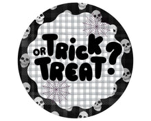 Load image into Gallery viewer, Skeleton Halloween Sign, Wreath Attachment, Halloween Wreath Sign, trick or treat attachment