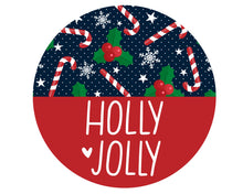 Load image into Gallery viewer, Holly Jolly Sign, Christmas Wreath Attachment, Candy Cane Christmas