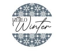 Load image into Gallery viewer, Hello Winter sign, Snowflake attachment, Farmhouse Wreath Decor