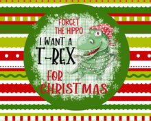 Load image into Gallery viewer, Funny Christmas Sign, Dinosaur Christmas, Wreath attachment