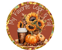 Load image into Gallery viewer, Pumpkin spice home decor, Fall Wreath Attachment,Sunflower fall sign