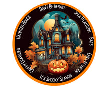 Load image into Gallery viewer, Halloween haunted house spooky Sign, Fall Wreath Attachment, Fall attachment