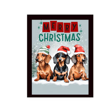 Load image into Gallery viewer, Dashchund wreath attachment, Merry christmas sign, metal wreath sign