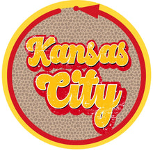 Load image into Gallery viewer, Football sign, Chiefs Football sign, Football wreath attachment, Red and yellow Sports team sign,Metal wreath sign