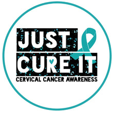 Load image into Gallery viewer, Cervical cancer awareness ribbon, teal ribbon cancer cure sign, wreath metal attachment, cause signs for wreaths