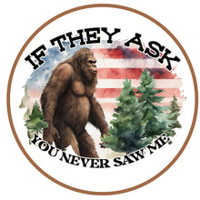 Load image into Gallery viewer, Patriotic bigfoot sign, Sasquatch sign, Funny Bigfoot Decor, Metal Wreath sign humorous