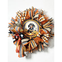 Load image into Gallery viewer, Weiner dog wreath, dashchund dog wreath, gift for dog owner, daschchund door hanger