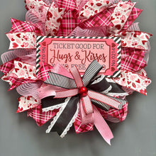Load image into Gallery viewer, Bridal Shower pink decor, -Pink and Red Home Decor - Romantic Ribbon Wreath Gift- Gift for Her- Wedding season