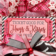 Load image into Gallery viewer, Bridal Shower pink decor, -Pink and Red Home Decor - Romantic Ribbon Wreath Gift- Gift for Her- Wedding season