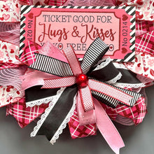 Load image into Gallery viewer, Bridal Shower pink decor, -Pink and Red Home Decor - Romantic Ribbon Wreath Gift- Gift for Her- Wedding season