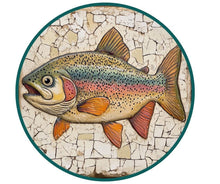 Load image into Gallery viewer, Rustic Fish Wall Art – Rainbow Trout Cabin Decor, Fishing Lodge Sign, Lake House Wall Decor, Country Farmhouse Fish Print