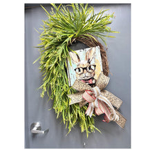 Load image into Gallery viewer, Easter Bunny Wreath, Rustic Spring Door Decor, Farmhouse Bunny Wreath , Grapevine Wreath with Bow, Handmade Easter Wreath, Front Door Decor