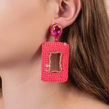 Load image into Gallery viewer, Sequin Rectangle Earrings - Black
