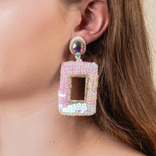 Load image into Gallery viewer, Sequin Rectangle Earrings - Black
