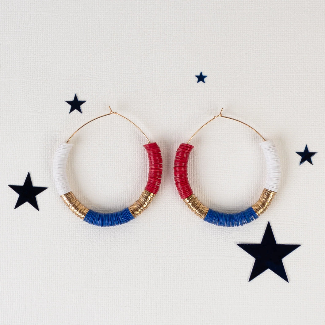 1546 - Americana Hoop Earrings