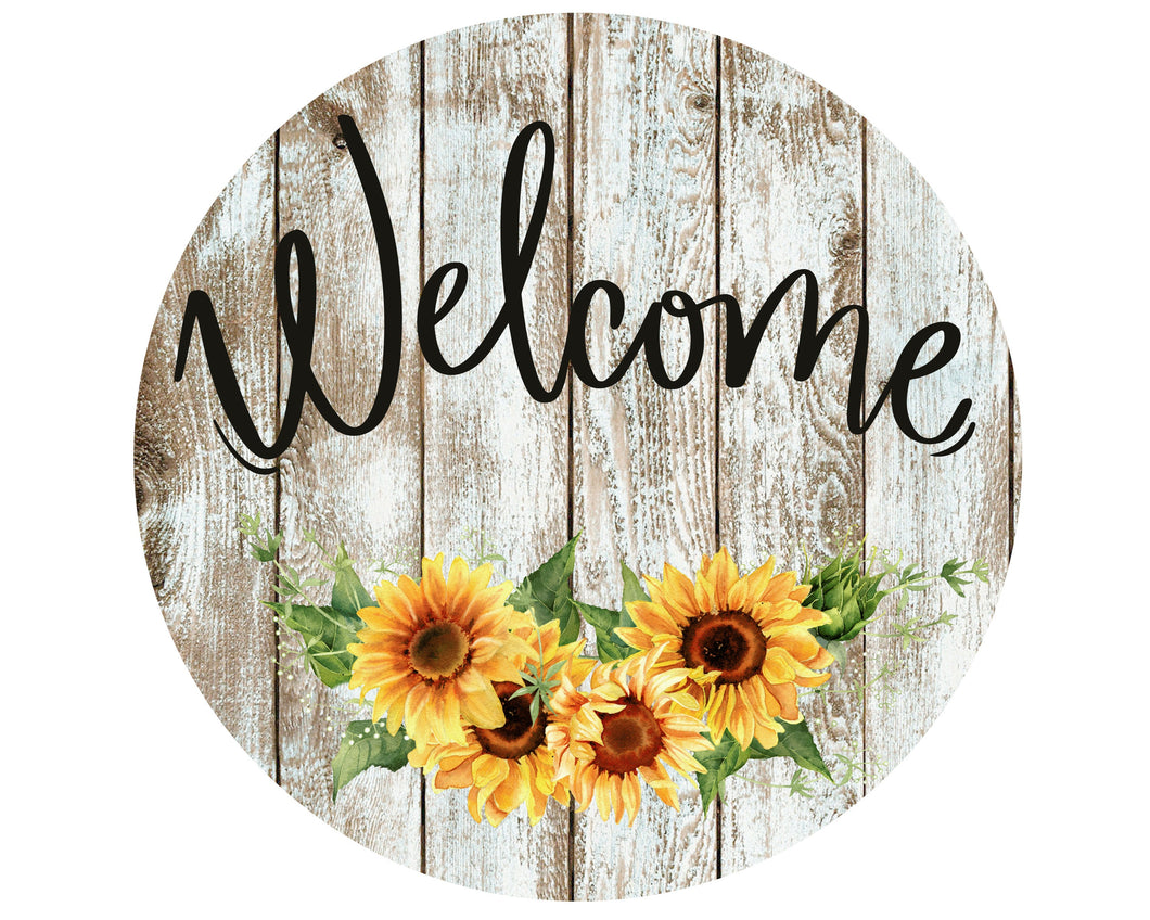 Welcome Fall Sign, Fall Wreath Attachment, Welcome Wreath Sign, Sunflower Wreath Attachment
