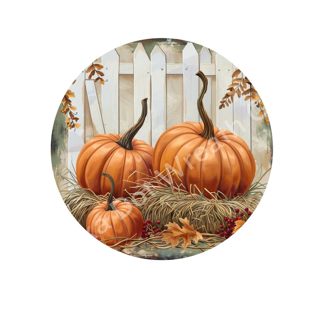 Primitive pumpkin sign, rustic fall home decor, wreath attachment