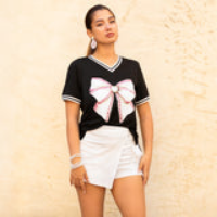 50014- Game Day Baseball Jersey With Bow Print