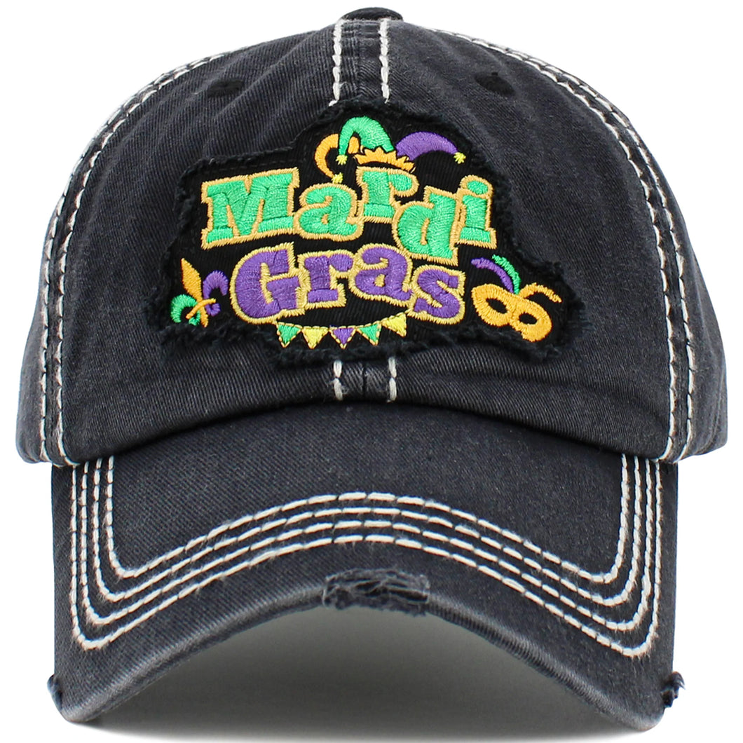 Mardi Gras Hat - Black, Pink & Purple