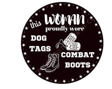 Load image into Gallery viewer, Military Veteran Sign, Patriotic Metal wreath sign, Metal Wreath attachment, Combat Boots Sign
