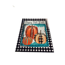 Load image into Gallery viewer, Pumpkin Metal Wreath Fall Sign, Fall Wreath Attachment, Happy Fall Y'all Pumpkin Sign
