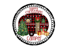Load image into Gallery viewer, Christmas Camper Sign, Christmas Wreath Attachment, Camper Sign
