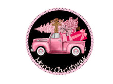 Load image into Gallery viewer, Christmas Sign, Christmas Wreath Attachment, Welcome Wreath Sign, Merry Christmas Wreath Attachment, Pink Tree Decor
