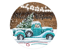 Load image into Gallery viewer, Truck Farmhouse Christmas Sign, Sublimation Wreath Sign, Metal Wreath Attachment
