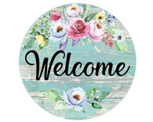 Load image into Gallery viewer, Welcome Spring Sign, Spring Wreath Attachment, Floral Welcome Sign
