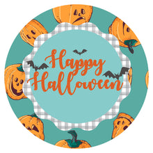 Load image into Gallery viewer, Halloween Tray Sign, Fall Wreath Attachment, Pumpkin wreath sign, jack o lantern sign
