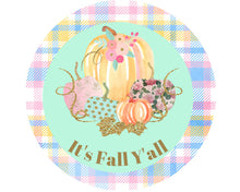 Load image into Gallery viewer, Pumpkin sign, Fall pumpkin wreath sign Fall wreath attachment, pastel fall home decor
