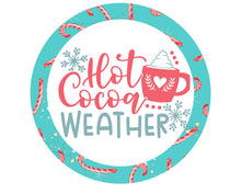 Load image into Gallery viewer, Hot cocoa sign, candy cane Decor, Coffee Bar Sign
