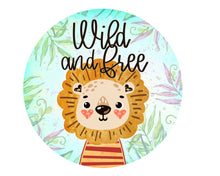 Load image into Gallery viewer, Wild and Free Sign, Wreath Attachment, Nursery Decor
