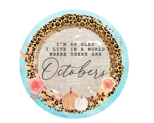 Load image into Gallery viewer, Leopard Fall Sign, Fall Wreath attachment, October Sign
