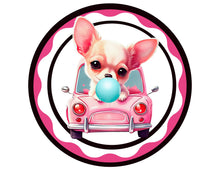 Load image into Gallery viewer, Spoiled chihuhua dog sign, chihuahua sign, chihuahua gift, dog with bubble gum sign, dog wreath sign
