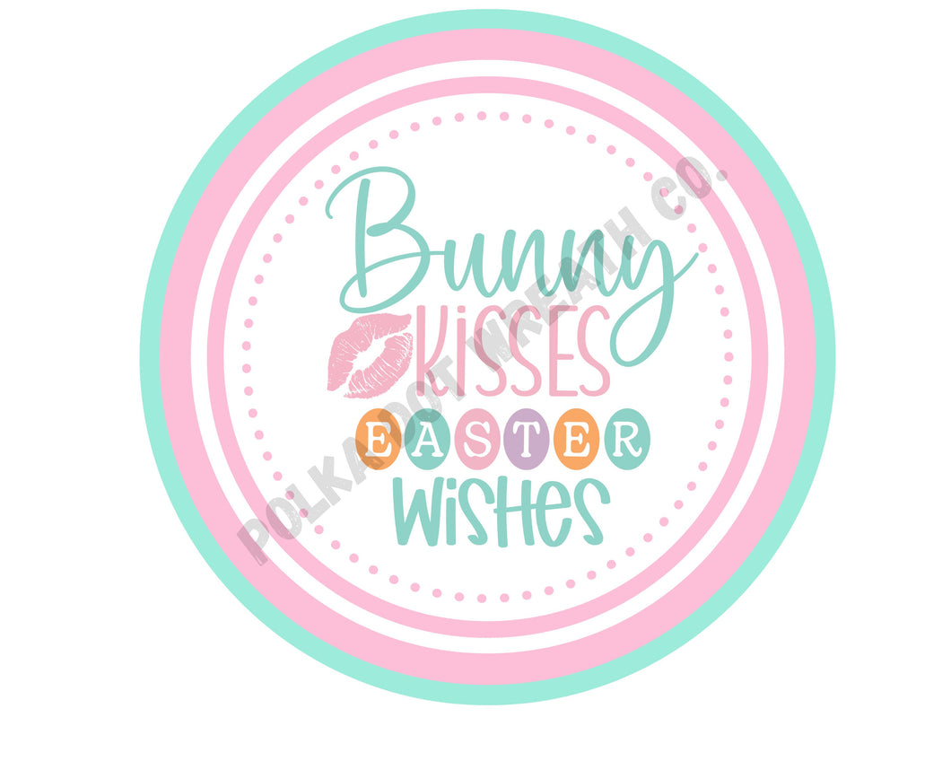 Bunny Kisses Easter Wishes Sign, Bunny Metal wreath sign, Metal Wreath attachment, spring home decor