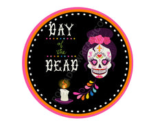 Load image into Gallery viewer, Day of the Dead Home Decor, Halloween Sign for Wreath, Metal Fall Wreath Sign, Spooky Wreath Sign

