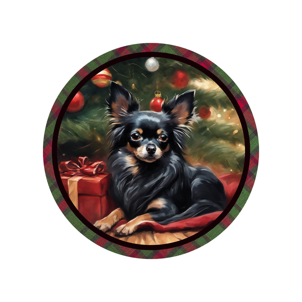 Chihuahua Holiday  Christmas sign, Chihuahua owner gift, Christmas Wreath Decor